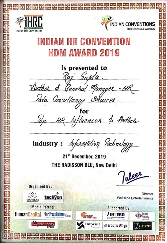 Indian HR Convention HDM Award 2019